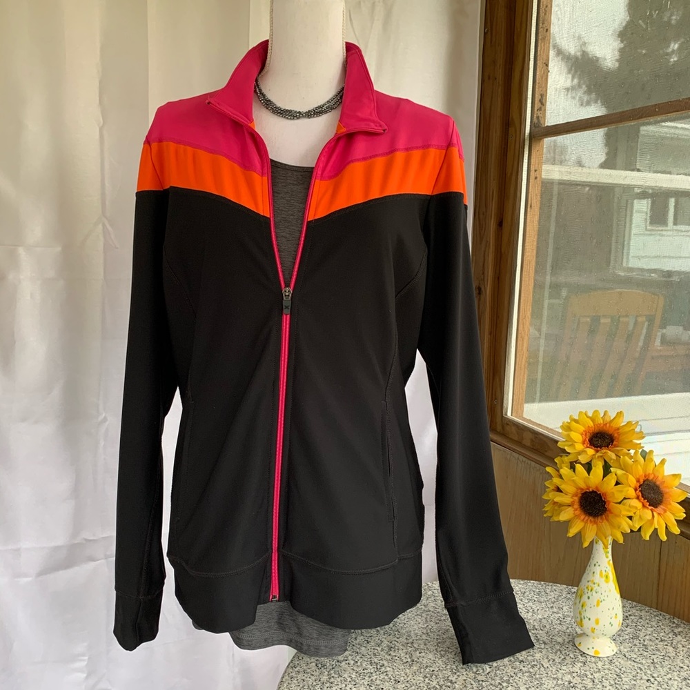 Xersion Women's Jacket - Black, Pink, and Orange